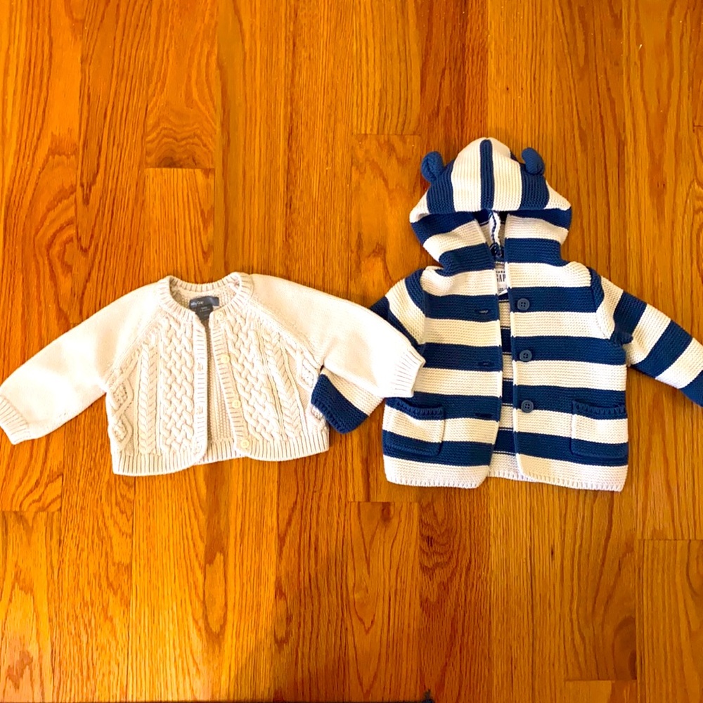Two Baby Gap sweaters